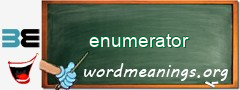 WordMeaning blackboard for enumerator